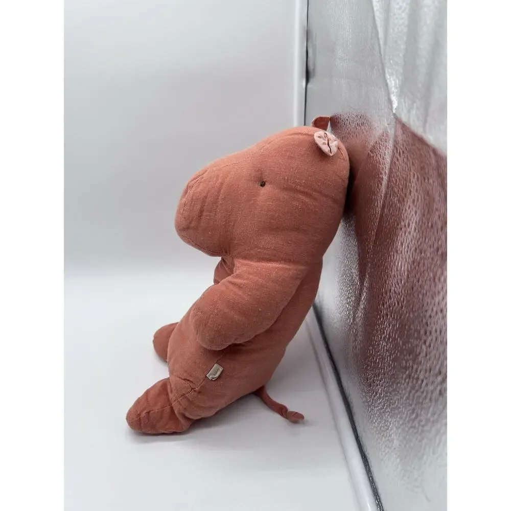 Maileg Large Hippo Dusty Coral Plush Anthropologie Rare Retired 13”